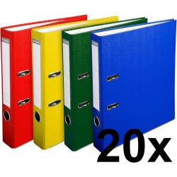 Exacompta - réf. 915400B - Carton de 20 classeurs à levier A4 - Dos de 50 mm - Mécanique 50 mm - Dimensions extérieures : Long 3