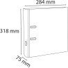 Exacompta - Réf. 918415B - Carton de 20 classeurs à levier A4 - Dos 75 mm - Mécanique 80 mm - Dimensions extérieures : 31,8 x 28