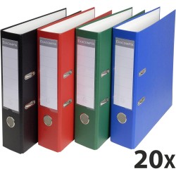 Exacompta - réf.918400B - Carton de 20 classeurs à levier A4 - Dos de 75 mm - Mécanique 80 mm - Dimensions extérieures : 31,8 x 