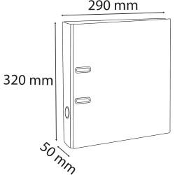 Exacompta - Réf. 915417B - 1 Classeur à levier A4 - Dos de 50 mm - Mécanique 50 mm - Dimensions extérieures : 32 x 29 x 5 cm - F