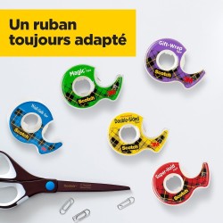Scotch Magic Tape, Rouleaux de Ruban Adhésif Transparent avec Dévidoir, Lot de 3, Ruban de 19mm x 7.5m - Idéal pour le Bureau et
