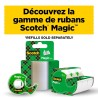 Scotch Magic Tape, Rouleaux de Ruban Adhésif Transparent avec Dévidoir, Lot de 3, Ruban de 19mm x 7.5m - Idéal pour le Bureau et