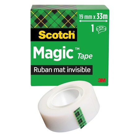 Scotch Ruban Magic - 1 Rouleau, 19 mm x 33 m - Ruban Adhésif à Usage Général pour la Réparation, l'Etiquetage et la Fermeture de