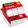 Scotch Crystal Ruban Adhésif Transparent, 2 Rouleaux avec Dévidoir Manuel + 1 Rouleau GRATUIT, 19 mm x 7,5 m – Ruban Transparent