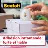 Scotch Crystal Ruban Adhésif Transparent, 2 Rouleaux avec Dévidoir Manuel + 1 Rouleau GRATUIT, 19 mm x 7,5 m – Ruban Transparent
