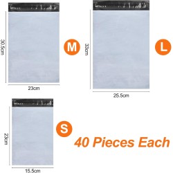 120Pcs enveloppe plastique expedition L/M/S mix, emballage colis vetement, pochette envoie vinted, Autoadhésive sachet Colis, Op