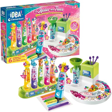 Clementoni | L’Atelier Des Fluos – Kit Créatif Pour Enfants 6 Ans+ | Crée Et Personnalise 6 Surligneurs | Activité DIY Fournitur