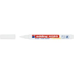 edding 4085 1 Marqueur craie liquide - blanc - pointe ronde 1-2 mm - feutre craie effacable pour écrire sur les vitres,le verre 