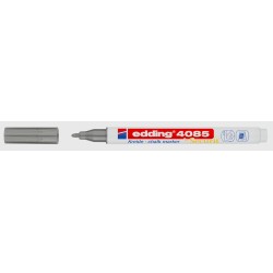 edding 4085 Marqueur craie liquide - argent - 1 feutre craie liquide - pointe ronde 1-2mm - feutre craie effacable pour écrire s