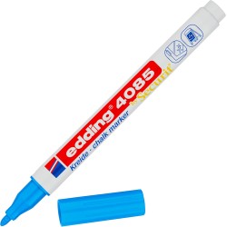 edding 4085 Marqueur craie liquide - bleu clair - 1 feutre craie liquide - pointe ronde 1-2mm - feutre craie effacable pour écri