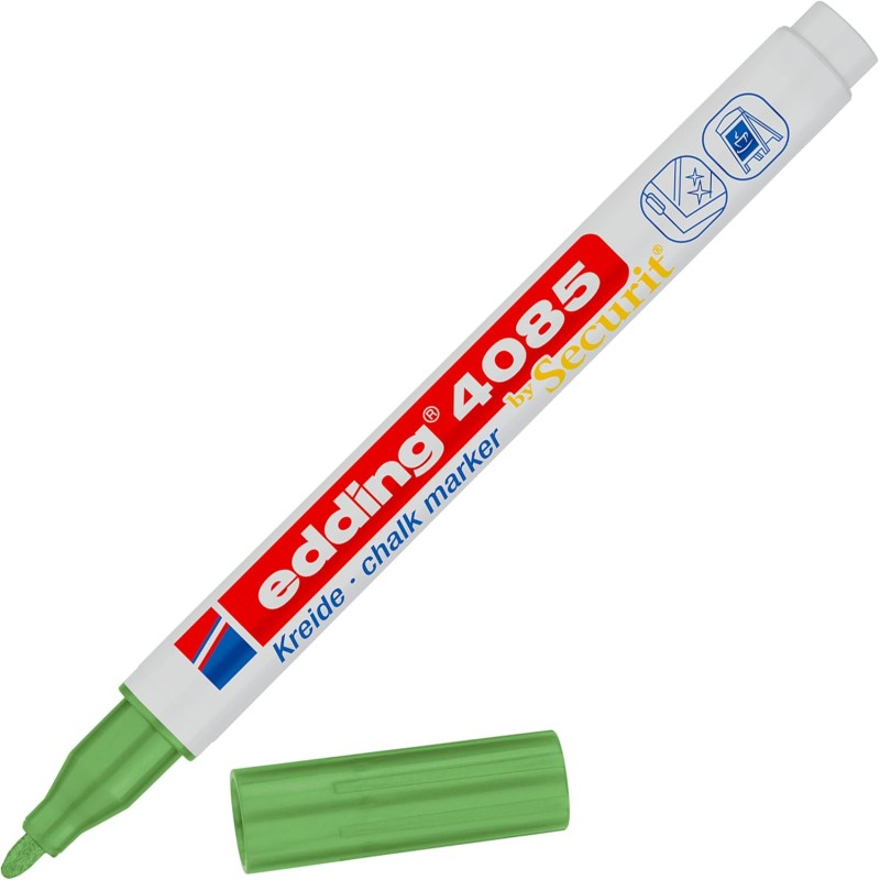 edding 4085 Marqueur craie liquide - vert métallisé - 1 feutre craie liquide - 1-2 mm - feutre craie effacable pour écrire sur l