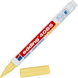 edding 4085 Marqueur craie liquide - jaune pastel - 1 feutre craie liquide - 1-2 mm - feutre craie effacable pour écrire sur les