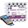 LYNNE - Rouleau TPE Carte Bancaire 57x35x12 - Bobine papier thermique 57mm x 14m x 12mm - Papier Rouleaux TPE - Rouleau CB therm