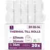 LYNNE - Rouleau TPE Carte Bancaire 57x35x12 - Bobine papier thermique 57mm x 14m x 12mm - Papier Rouleaux TPE - Rouleau CB therm
