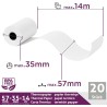 LYNNE - Rouleau TPE Carte Bancaire 57x35x12 - Bobine papier thermique 57mm x 14m x 12mm - Papier Rouleaux TPE - Rouleau CB therm