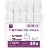 LYNNE - Rouleau TPE Carte Bancaire 57x35x12 - Bobine papier thermique 57mm x 14m x 12mm - Papier Rouleaux TPE - Rouleau CB therm