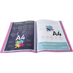 Exacompta - Réf. 88827E - 1 Protège-documents OPAK - 80 pochettes cristal lisse - 160 vues - pour format A4 - dimensions 24 x 32