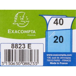 Exacompta - Réf. 8823E - 1 Protège-documents OPAK - 20 pochettes cristal lisse - 40 vues - pour format A4 - dimensions 24 x 32 c
