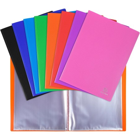 Exacompta - Réf. 88100E - Carton de 8 Protège-documents OPAK - 100 pochettes cristal lisse - 200 vues - pour format A4 - dimensi