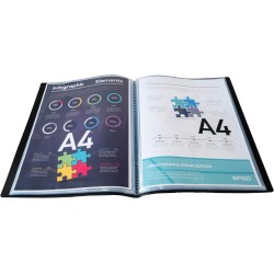 Exacompta - Réf. 8841E - Carton de 10 Protège-documents OPAK - 40 pochettes cristal lisse - 80 vues - pour format A4 - dimension