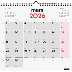 Finocam – Calendrier mural 2026 1 Mois par page Janvier – Décembre 2026 (12 mois) | Calendrier 2026 pour noter | Planificateur m