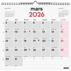 Finocam – Calendrier mural 2026 1 Mois par page Janvier – Décembre 2026 (12 mois) | Calendrier 2026 pour noter | Planificateur m