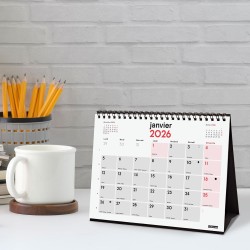 Finocam – Calendrier de bureau pour noter 2026 1 Mois par page Janvier – Décembre 2026 (12 mois) | Calendrier 2026 | Planificate