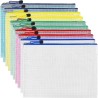 Pochette Document Zippée A3,Pochette Zippée 5 Couleurs PVC Transparentes Document Dossier,Mesh Zipper Pouch pour Voyage,pour Bur