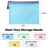Pochette Document Zippée A3,Pochette Zippée 5 Couleurs PVC Transparentes Document Dossier,Mesh Zipper Pouch pour Voyage,pour Bur