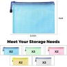 Pochette Document Zippée A5, PVC Transparentes Document Dossier,Pochette Plastique 5 Couleurs,Ranger Papiers petits Objets des F