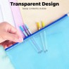 Pochette Document Zippée A5, PVC Transparentes Document Dossier,Pochette Plastique 5 Couleurs,Ranger Papiers petits Objets des F