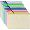 Pochette Document Zippée A6,Pochette Zippée 5 Couleurs PVC Transparentes Document Dossier,Mesh Zipper Pouch pour Voyage,pour Bur