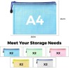 Pochette Document Zippée A4,A5, 20PCS PVC Transparentes Document Dossier,Pochette Plastique 5 Couleurs,Ranger Papiers petits Obj