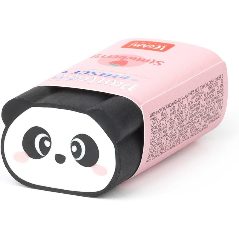 Legami GP0004 - Caoutchouc parfumé, Panda Pantastic, 1,7 x 5 cm, parfum fraise, gomme à effacer souple, effacement propre et pré