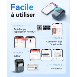 NIIMBOT B1 Étiqueteuse Portable, Identification Automatique pour Larges Étiquettes Autocollante, Facile à Utiliser pour Le Burea