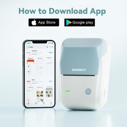 Niimbot b1 étiqueteuse avec 1 rouleau d'étiquettes, etiqueteuse autocollantes bleutooth imprimante thermique etiquette convient 