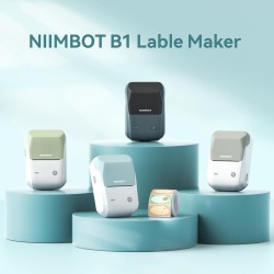 Niimbot b1 étiqueteuse avec 1 rouleau d'étiquettes, etiqueteuse autocollantes bleutooth imprimante thermique etiquette convient 