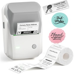 NIIMBOT B1 étiqueteuse avec 1 Rouleau d'étiquettes 50x30mm, Smart App 50+ Polices, 1000+ modèles et 1000+ Icônes, pour la Maison