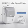 NIIMBOT B1 étiqueteuse avec 1 Rouleau d'étiquettes 50x30mm, Smart App 50+ Polices, 1000+ modèles et 1000+ Icônes, pour la Maison