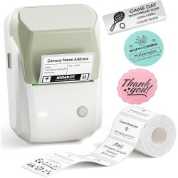 Niimbot b1 étiqueteuse avec 1 rouleau d'étiquettes 50x30mm, imprimante d'étiquettes bleutooth, taille d'impression 20-50 mm, com