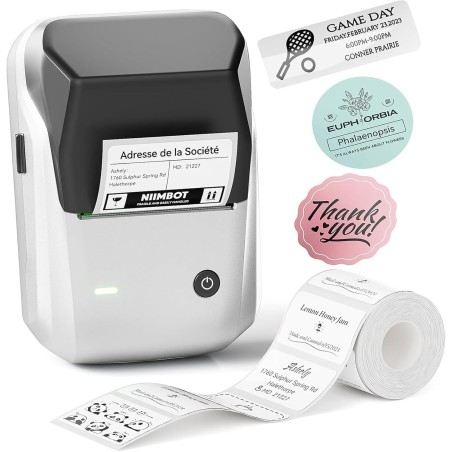 NIIMBOT B1 Etiqueteuse Autocollante, Imprimante d'étiquettes Thermiques pour Le Bureau, la Maison, l'entreprise, Machine à étiqu