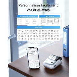 NIIMBOT B1 Etiqueteuse Autocollante, Imprimante d'étiquettes Thermiques pour Le Bureau, la Maison, l'entreprise, Machine à étiqu