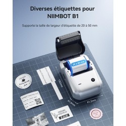 NIIMBOT B1 Etiqueteuse Autocollante, Imprimante d'étiquettes Thermiques pour Le Bureau, la Maison, l'entreprise, Machine à étiqu