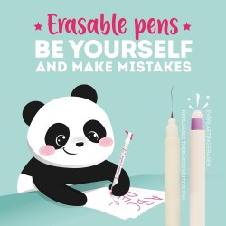 Legami Lot de 12 stylos gel effaçables avec encre effaçable thermosensible, gamme de couleurs différentes d'encre et dessins, po