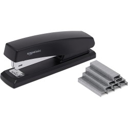 Amazon Basics Agrafeuse avec 1000 agrafes, Noir, Lot de 3