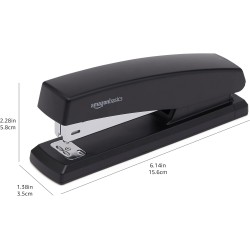 Amazon Basics Agrafeuse avec 1000 agrafes, Noir, Lot de 3