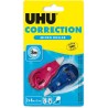 UHU Rollers de correction micro - Ruban correcteur rapide, propre et précis, blanc, lot 2 de 8m x 5mm