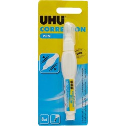 UHU Stylo correcteur - Stylo avec liquide de correction, précis, séchage rapide, blanc, 8ml