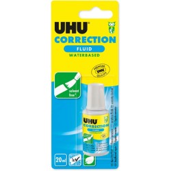 UHU Flacon correcteur - Flacon avec liquide de correction, précis, séchage rapide, blanc, 20ml