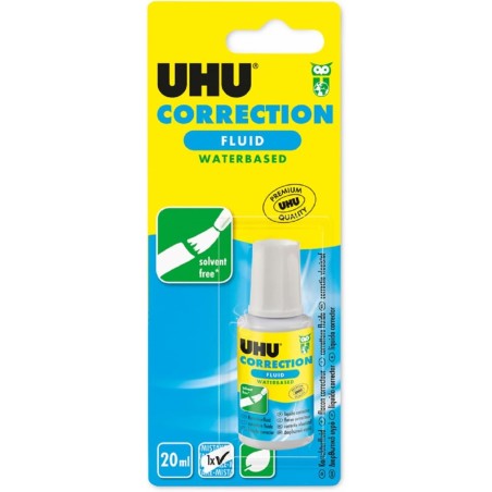 UHU Flacon correcteur - Flacon avec liquide de correction, précis, séchage rapide, blanc, 20ml